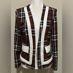 Women’s Brown & White Plaid Blazer